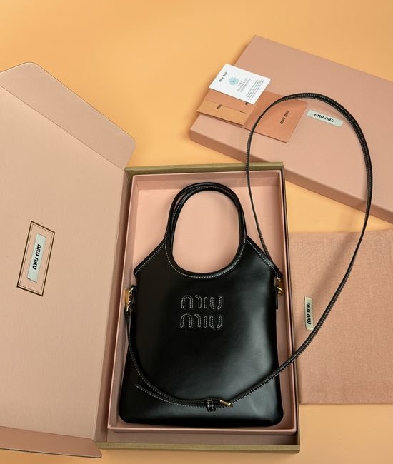 Miu Miu IVY Leather Tote Small Top Handle Crossbody Bag 5BG281