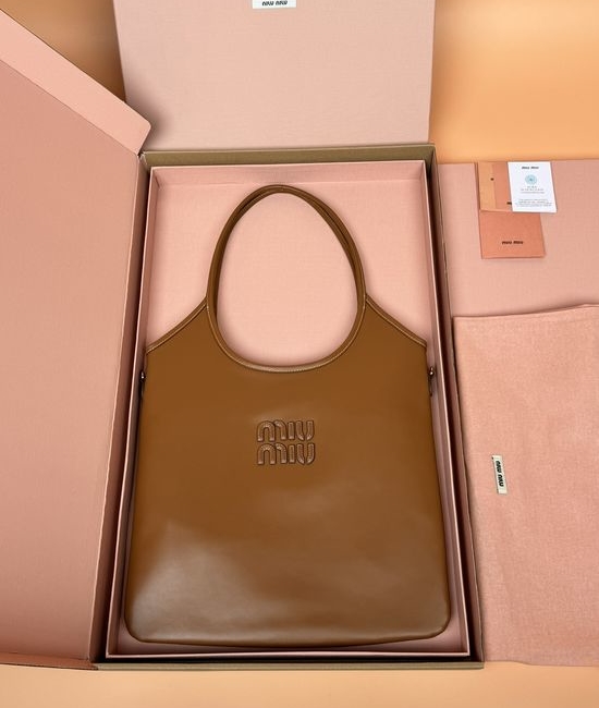 Miu Miu IVY Cognac Tote Bag 5BG231