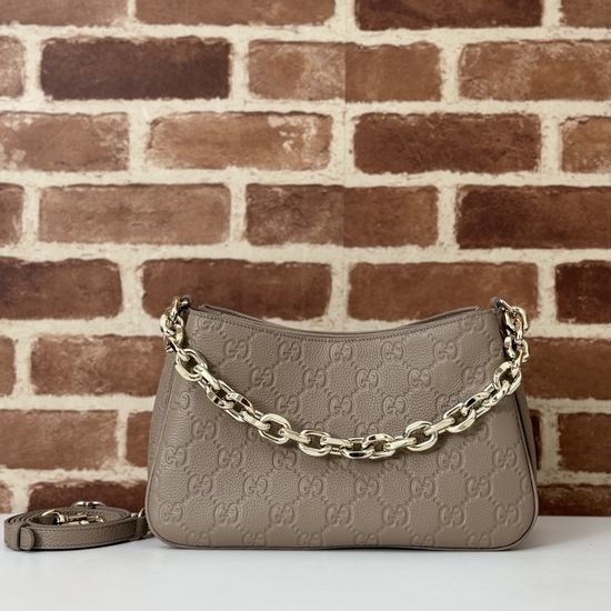 Gucci Shoulder Bag Gray Monogram 815263
