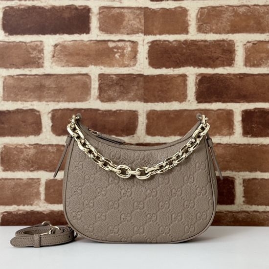 Gucci GG Embossed Grained Gray Bag 815409