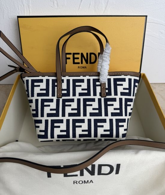Fendi FF Roll Mini Leather Basket Bag 8100