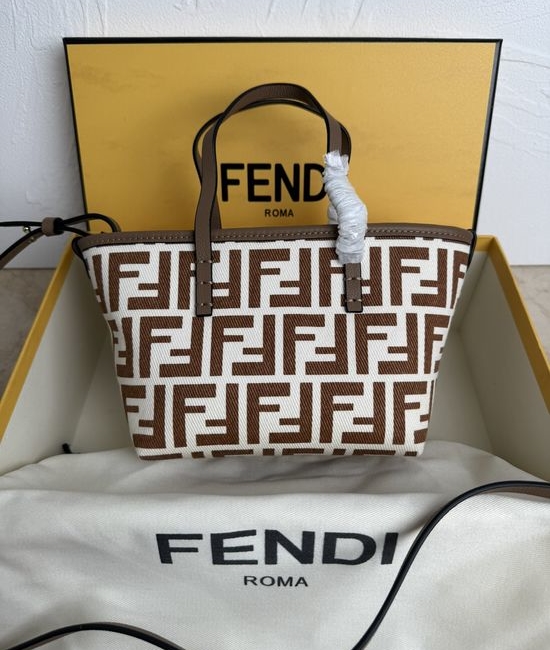 Fendi FF Roll Mini Leather Basket Bag 8100