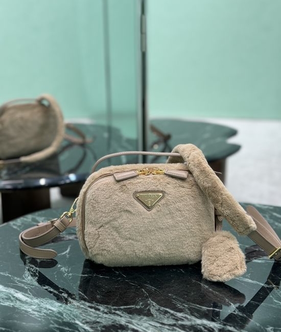 Prada Shearling Mini Structured Handbag 1BH208