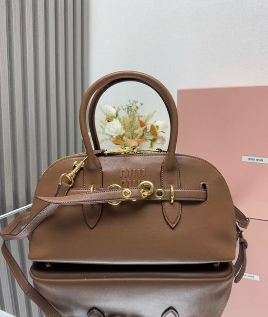 Miu Miu Aventure Nappa Bowling Bag Vintage Leather 5BB168