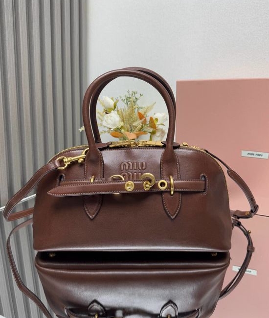 Miu Miu Aventure Nappa Bowling Bag Vintage Leather 5BB168
