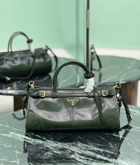 Prada LuxSoftBag Classic Oil-Wax Leather Handbag 1BA426