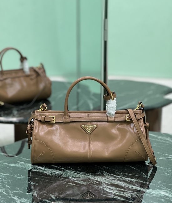 Prada LuxSoftBag Vintage Oil-Wax Leather Bag 1BA426