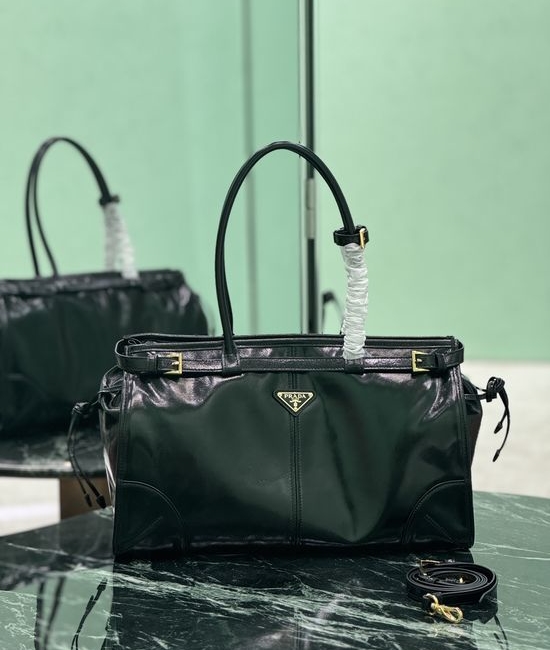 Prada SoftLux Patina Leather Large Shoulder Bag 1BA433