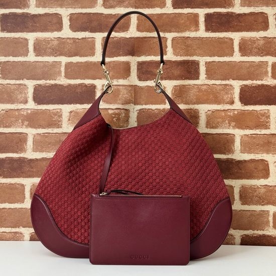 Gucci Burgundy Embossed Tote Bag 815924