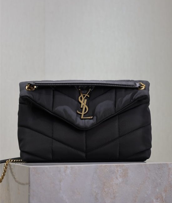 Yves Saint Laurent YSL Loulou Puffer Nylon Leather Shoulder Bag 577476