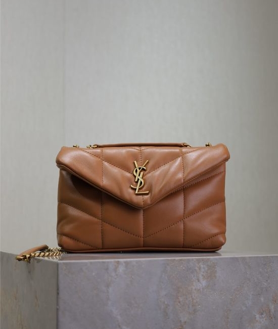 Yves Saint Laurent YSL Loulou Puffer Mini Quilted Lambskin Chain Bag 759337