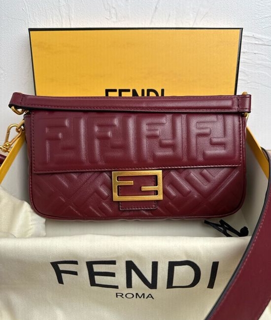 Fendi Baguette Medium Leather Handbag 0191m