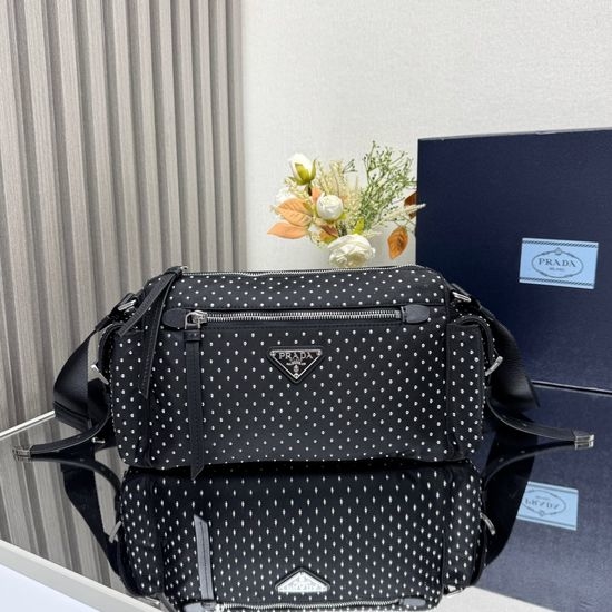 Prada Nylon Rivet Messenger Bag 1BC236