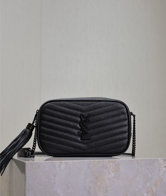 Yves Saint Laurent YSL LOU MINI BAG Black Black Buckle 585040