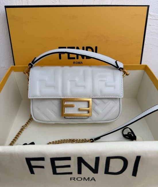 Fendi Baguette Handbag Iconic Leather 10651