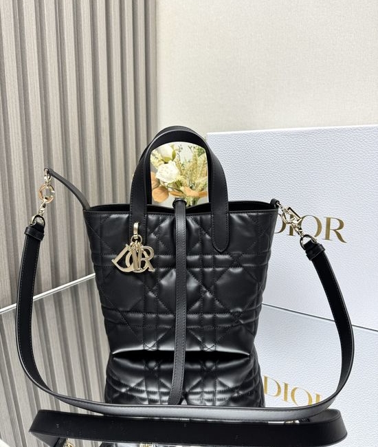 Christian Dior CD Toujours Black Leather Vertical Handbag 2835