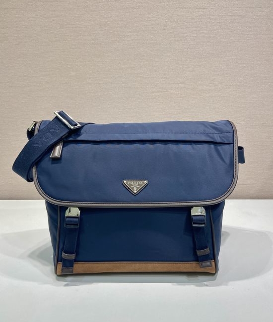 Prada Messenger Bag Suede Detail Nylon Bag 2VD052