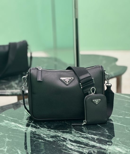 Prada Genuine Leather Two-in-One Crossbody Bag 2VH113