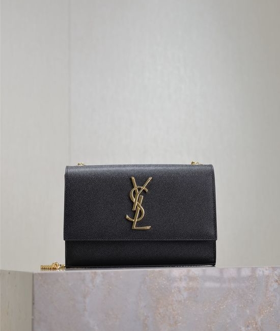 Yves Saint Laurent YSL Kate Black Caviar Gold Buckle Bag 469390