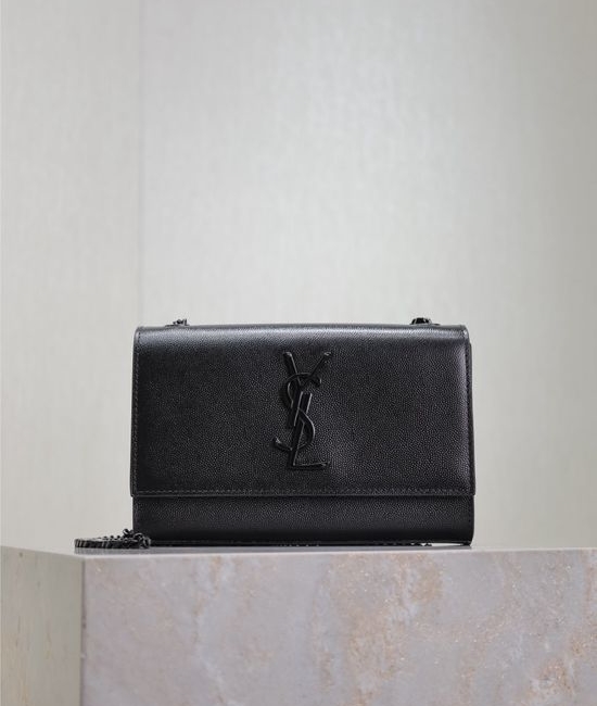 Yves Saint Laurent YSL Kate Black Caviar Black Buckle Bag 469390