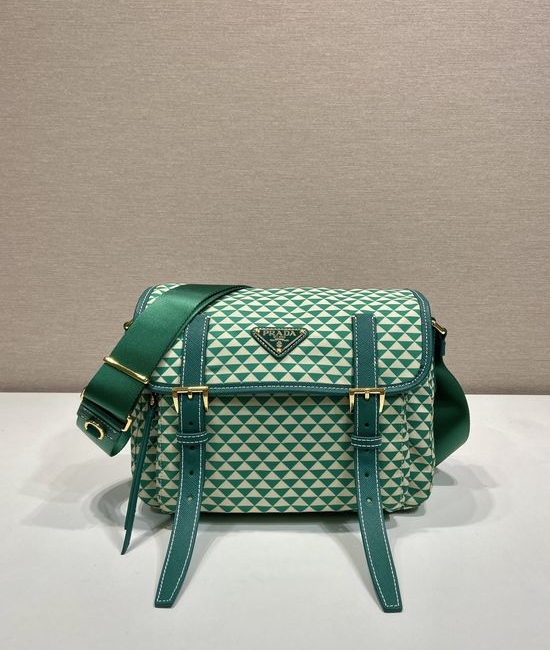 Prada Symbole Printed Nylon Messenger Bag 1BD383