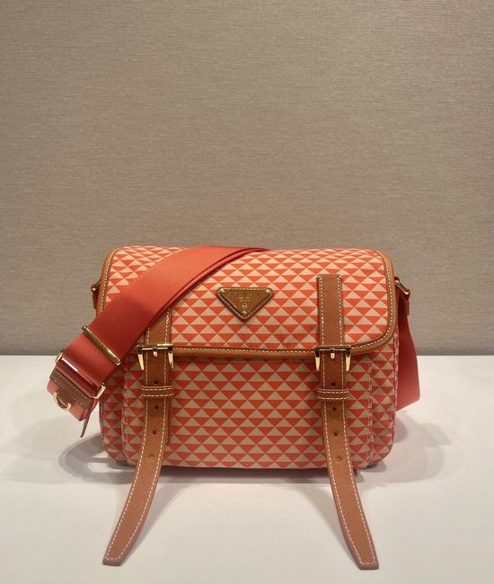 Prada Symbole Printed Nylon Messenger Bag 1BD383