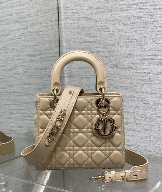 Christian Dior CD Lady Four-Grip Satchel with Shoulder Strap 6604