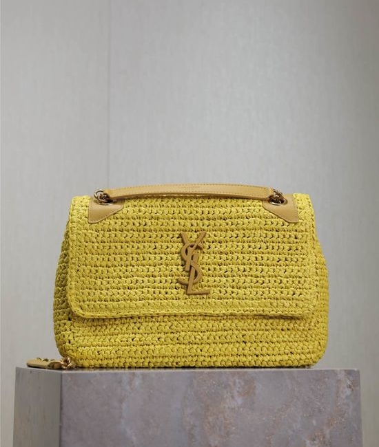 Yves Saint Laurent YSL Niki Woven Raffia Bag 633158