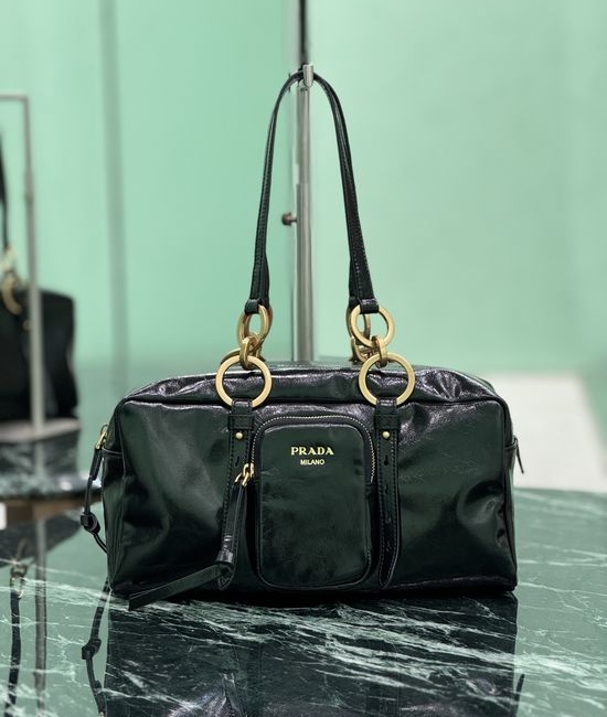 Prada Soft Lux Leather Shoulder Handbag 1BB138