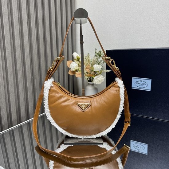 Prada Shearling Leather Shoulder Bag 1BC194