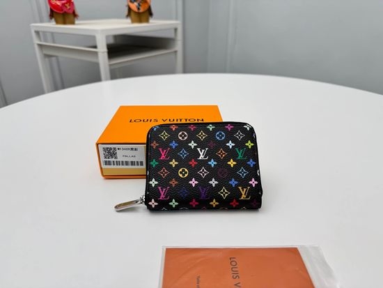 Louis Vuitton LV Zippy Coin Purse Black Canvas M13409