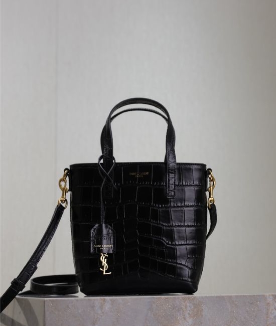 Yves Saint Laurent YSL Mini Tote Bag Crocodile Texture 8048