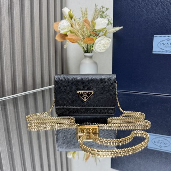 Prada Flap Card Holder with Detachable Chain 1MR034
