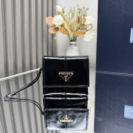 Prada Leather Wallet Enamel Logo 1MH043