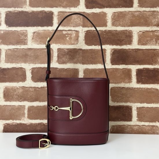 Gucci Crossbody Bag Leather Burgundy 833665