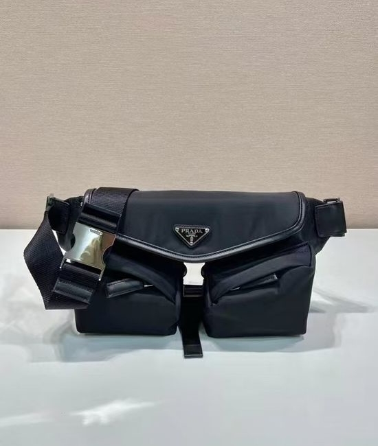 Prada Nylon and Calfskin Crossbody Bag 2VH174