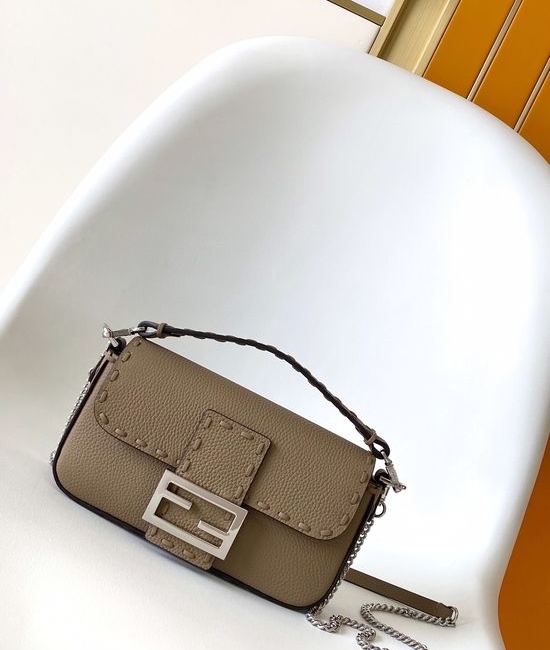 Fendi Small Baguette Litchi Grain Handbag 600s