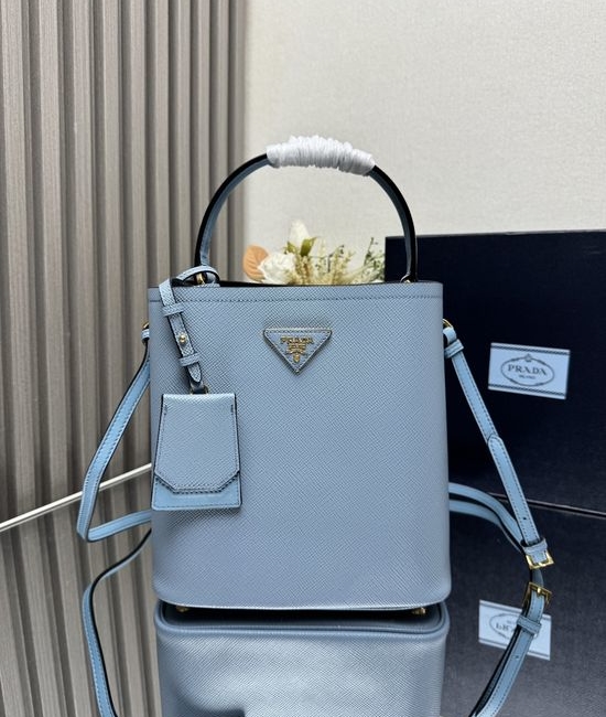 Prada Bucket Bag Saffiano Leather Adjustable Strap 1BA212