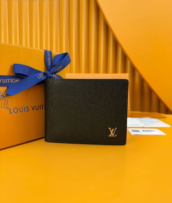 Louis Vuitton LV Dual-Color Embossed Taiga Leather Wallet M30295