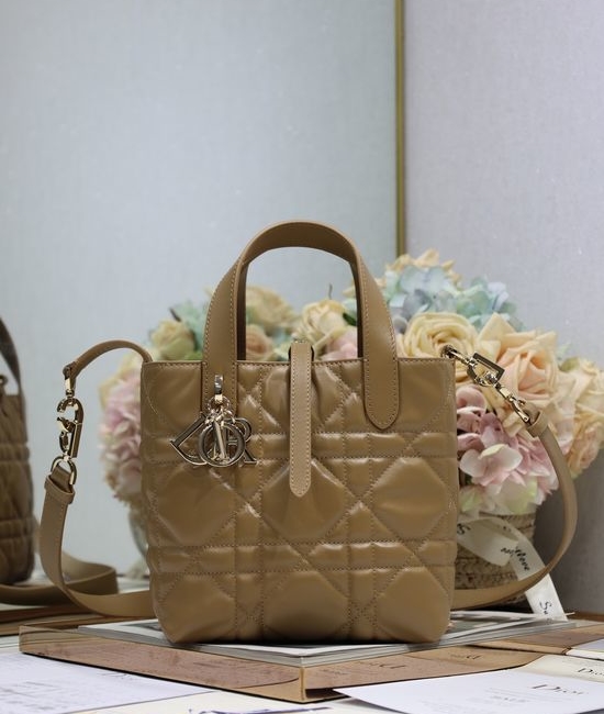 Christian Dior CD Christian Dior CD Toujours Brown Calfskin Vertical Tote 2836