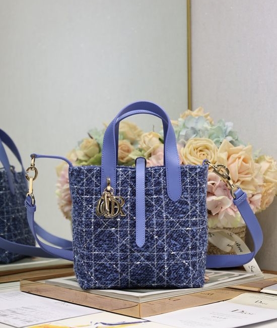 Christian Dior CD Toujours Vertical Tweed Handbag 2836