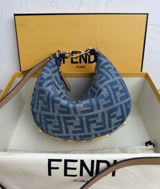 Fendi Praphy Small Denim Shoulder Bag 8024