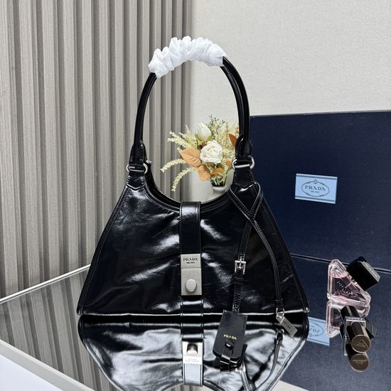 Prada Trapezoid Leather Top-Handle Bag 1BG563