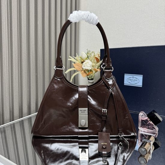 Prada Trapezoid Leather Top-Handle Bag 1BG563