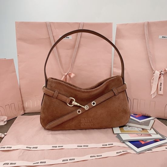 Miu Miu Aventure Suede Shoulder Bag 5BC182