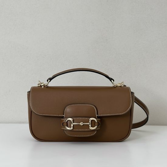 Gucci Crossbody Bag Brown Leather 815206
