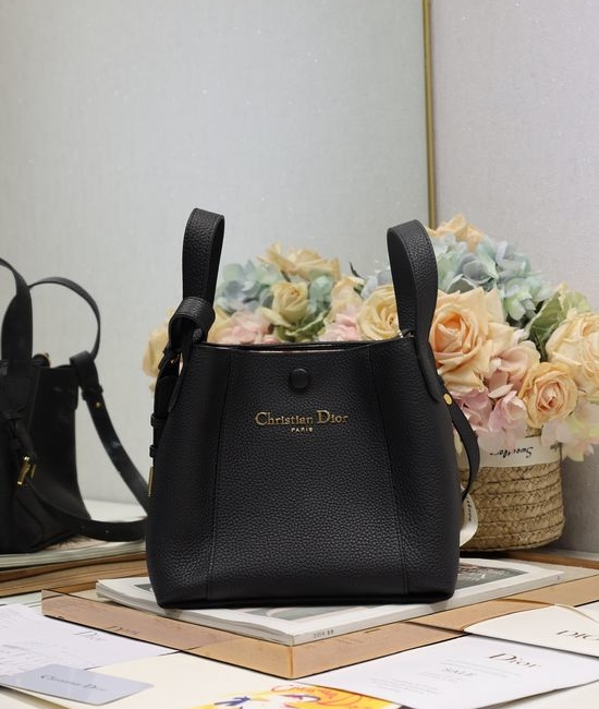Christian Dior CD Signature Small Black Bucket Bag 2366