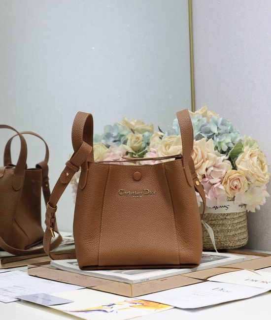 Christian Dior CD Signature Water Bucket Bag Brown 2366