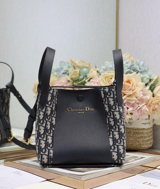 Christian Dior CD Signature Small Canvas Bucket Bag 2366