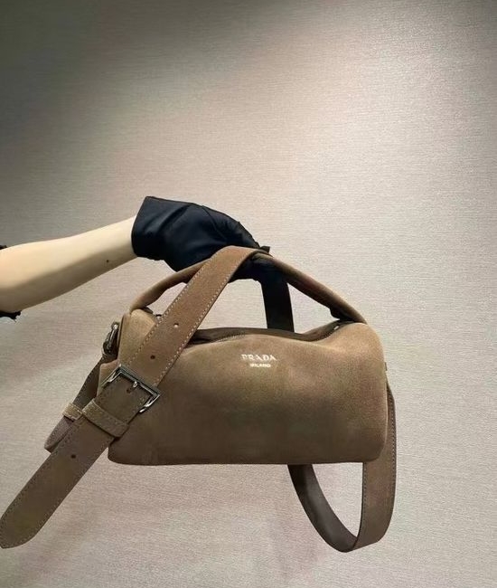 Prada Suede Retro Boston Handbag 2VH188